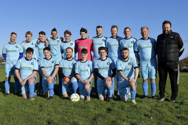 Newby line up before their game at home to Westover Wasps in Scarborough Saturday Football League

Photo by Richard Ponter