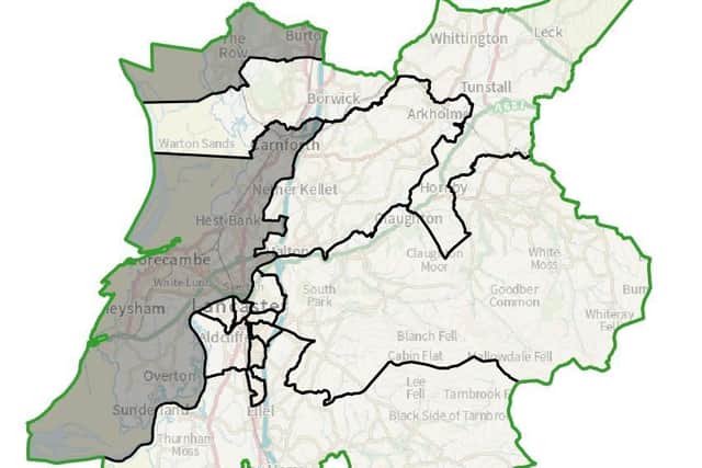 Current wards in Lancaster City Council. Credit: contains Ordnance Survey data (c) Crown copyright and database rights 2022