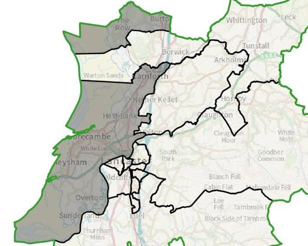 Current wards in Lancaster City Council. Credit: contains Ordnance Survey data (c) Crown copyright and database rights 2022