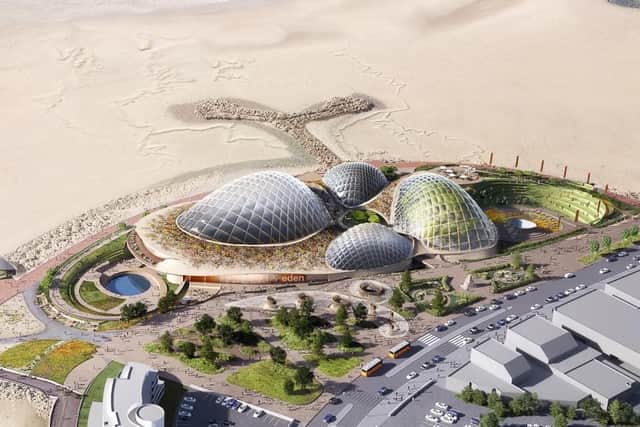 An aerial view of how the Eden Project North could look.