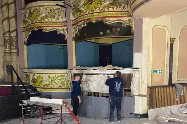 Ongoing restoration work at the Winter Gardens.