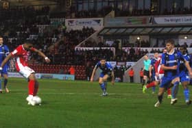 Jon Obika came close to a winner for Morecambe after equalising against Gillingham