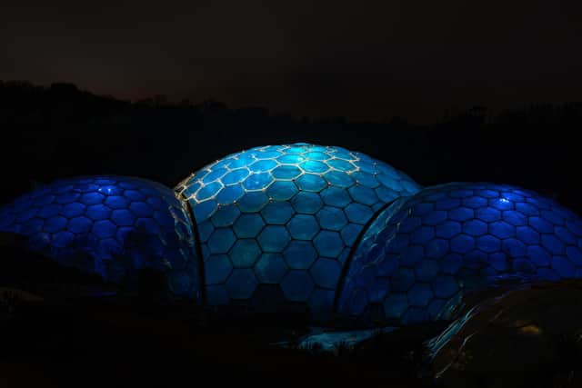 To launch the partnership, PlayStation and the Eden Project have lit up the iconic Eden Project Biomes in Cornwall, as a representation of Aloy’s Shieldwing that features in Horizon Forbidden West.