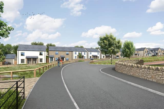 A computer generated image of the Bowland Fold development in Halton.