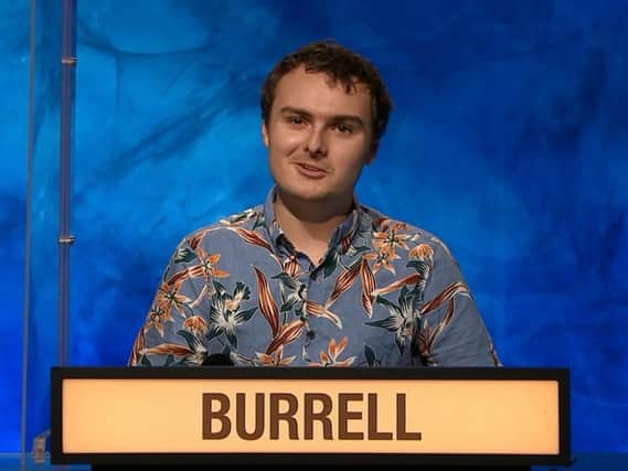 Owain Burrell on University Challenge on Monday. Image from BBC iPlayer
