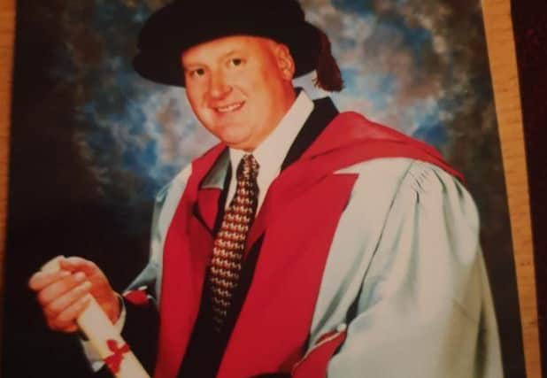 Jeff Slater with his doctorate, 1996