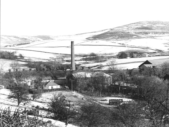 Oakenclough Mill in winter 1960, workers were often stranded at the mill following heavy snow