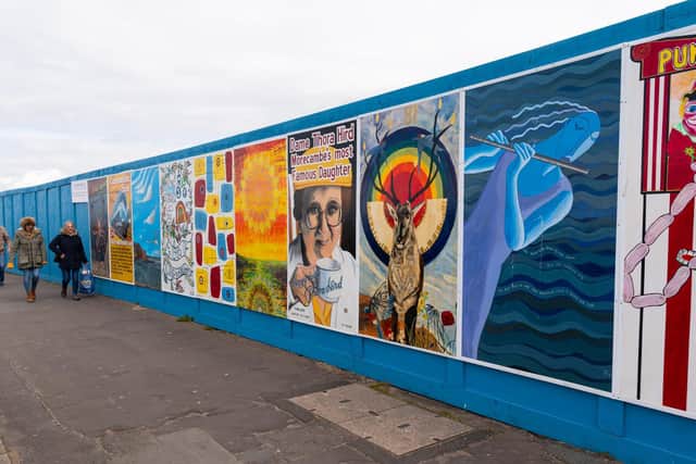 Colourful artwork has recently been installed along the site boundary.