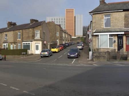 How the new tower would look from Bowerham Road looking up Havelock Street. Photo: Lancaster City Council
