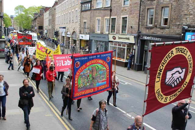 Lancaster and Morecambe TUC May Day March 2017.