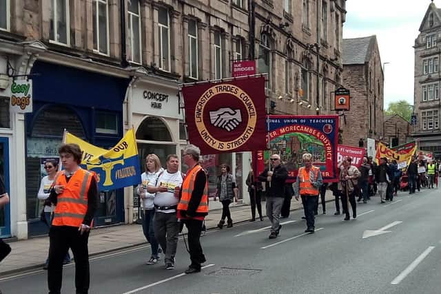 Lancaster and Morecambe TUC May Day March 2017.