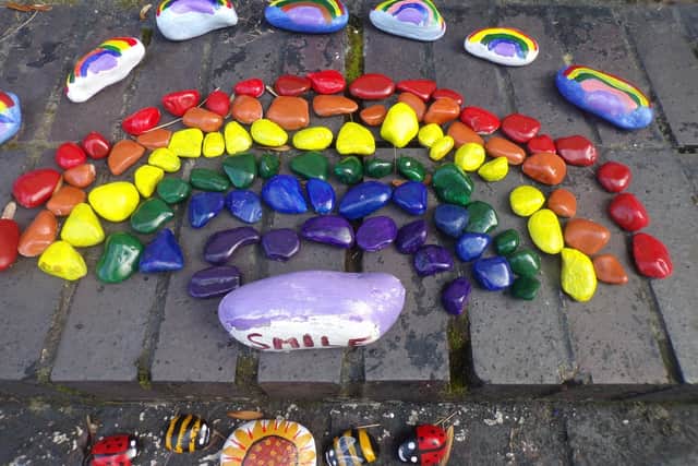 Barbara Robinson has painted pebbles and is hiding them throughout the Lancaster and Morecambe area. She is asking anyone who finds one of her pebbles to donate to her justgiving fundraising page for charity.