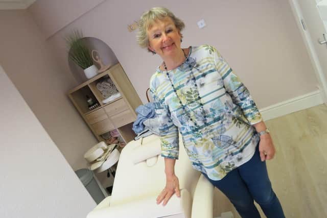 Vice chair of trustees Gill Baynes in the new aromatherapy room.