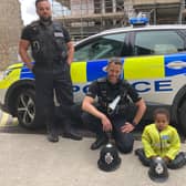 Noah with PC James Hodgson and PC William Nelson.