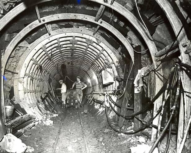 Archive photo of Haweswater Aqueduct under construction.