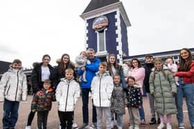Parents of Britain’s biggest family, Sue and Noel Radford, visit Alton Towers Resort with 15 of their children to test out the rides and hotel rooms ahead of a post lockdown half term for the theme park. Issue date: Tuesday May 25, 2021. PA Photo. Photo credit should read: Jeff Spicer/PA Wire
