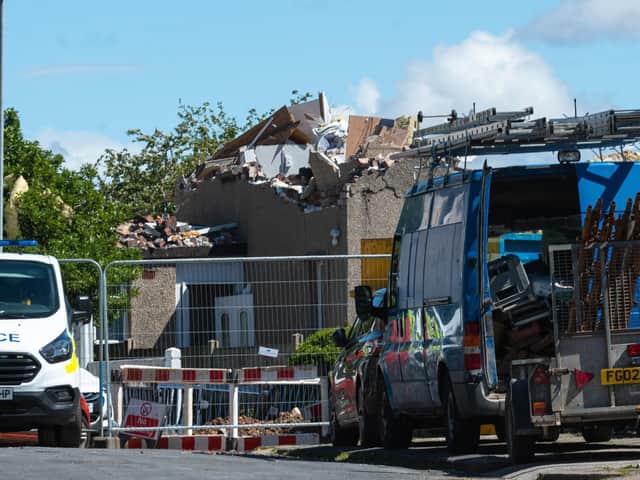 The aftermath of the gas explosion in Mallowdale Avenue, Heysham, on May 16.