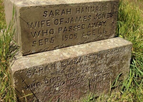 Full inscription of the gravestone of James Jones' wives.