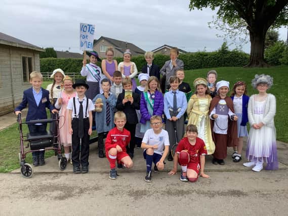 Some of the children at Wilson's Endowed Primary School dressed up as part of their British Values Week. Photo: Darren Newiss