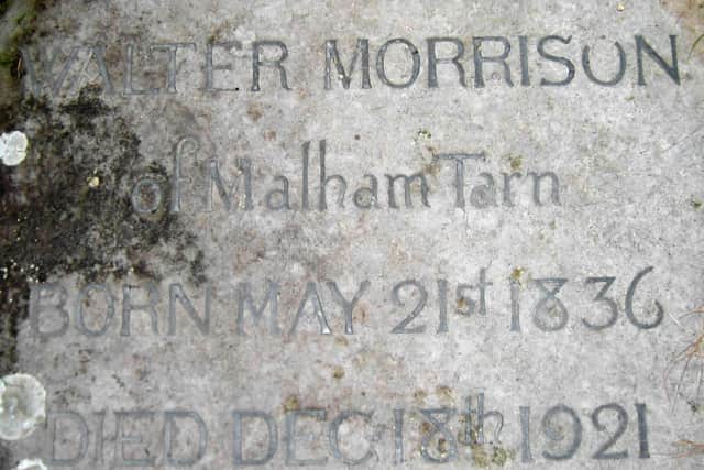 Walter Morrison's unassuming grave in Kirkby Malham churchyard.