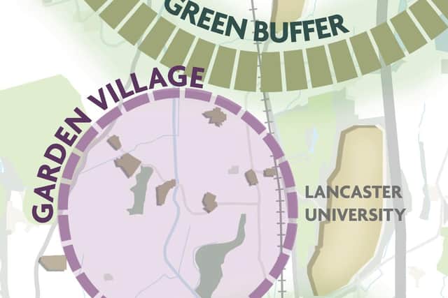 The proposed Bailrigg Garden Village development site.