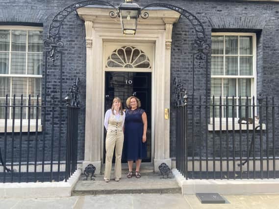 Mrs Rogerson and Mrs Worthington at 10 Downing Street.
