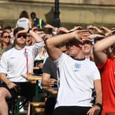 Supporters at Preston's Fan Zone for England's Euro 2020 match against Germany