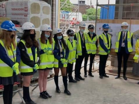 Pupils from Ripley St Thomas School checking out the new building.