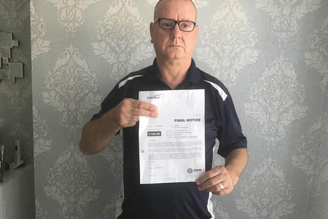 Taxi driver Andrew Smith outraged after receiving the parking fine