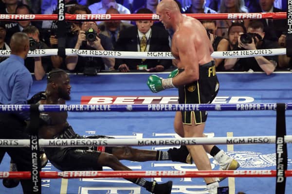 Tyson Fury on his way to victory over Deontay Wilder in the second fight between the pair