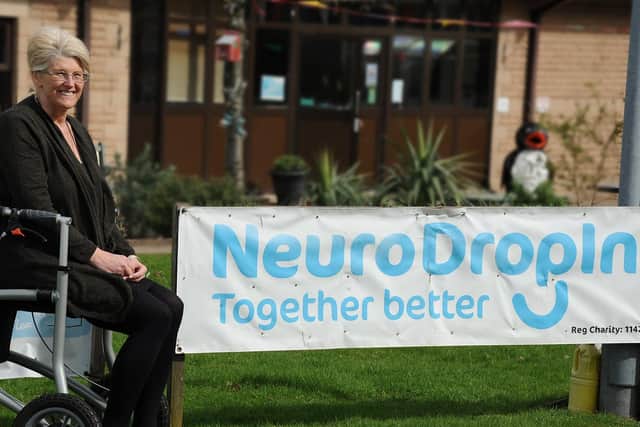 Neuro Drop In founder Sharon Jackson outside the charity's former home at HMP Lancaster Farms.