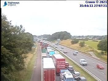 A police incident closed a section of the M6 in both directions this afternoon. (Credit: Highways England)
