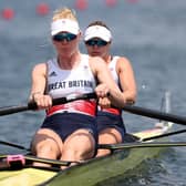 Polly Swann, front, and Helen Glover