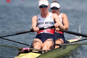 Polly Swann, front, and Helen Glover