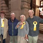 Morecambe by-elections. From left: Paul Hart, Gerry Blaikie, Catherine Pilling, Jim Pilling.