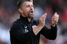 Morecambe boss Stephen Robinson saw his side lose on Tuesday night