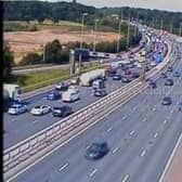 National Highways - formerly known as Highways England - said congestion is causing tailbacks from junctions 29 (M65, Lostock Hall) to 31A (B6242 Bluebell Way, Longridge) in Preston this afternoon