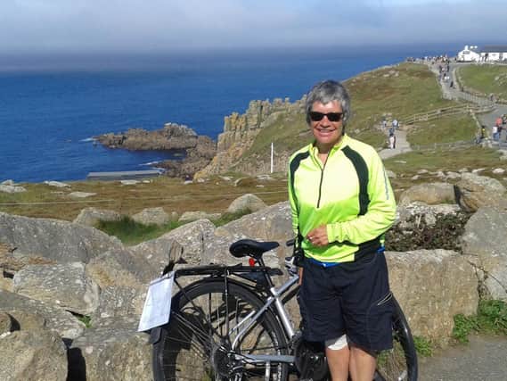 Gillian Sheath is cycling from Heysham Head to Beachy Head to raise money for The Samaritans. The cycle ride is also in memory of a young suicide victim.