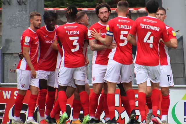 Morecambe's players have had two wins to celebrate in the opening five league games