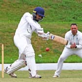 Atharva Taide in action for Lancaster Cricket Club   Pic: Tony North