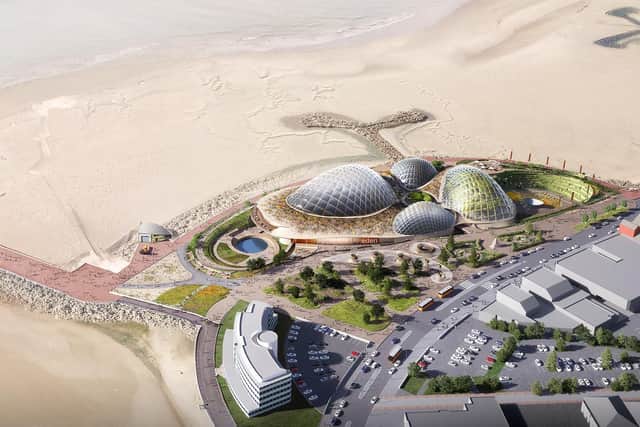 A new artist’s impression of Eden Project North in Morecambe. Picture by VU London Grimshaw Architects.