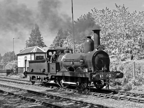 "Furness Railway No20" by 70023venus2009.  Constructed by Sharp Stewart & Co to order 440, this 0-4-0 tender locomotive was one of a batch of eight locomotives constructed for the Furness Railway.