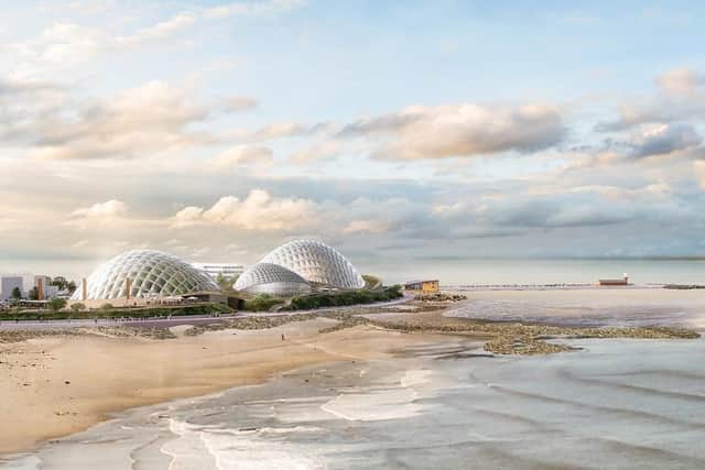 A view of how Eden Project North might look from the beach.