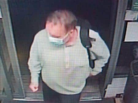 Pictures taken from the store's security cameras show a man entering the store at 9.05pm on Saturday, September 18, shortly before an assault took place