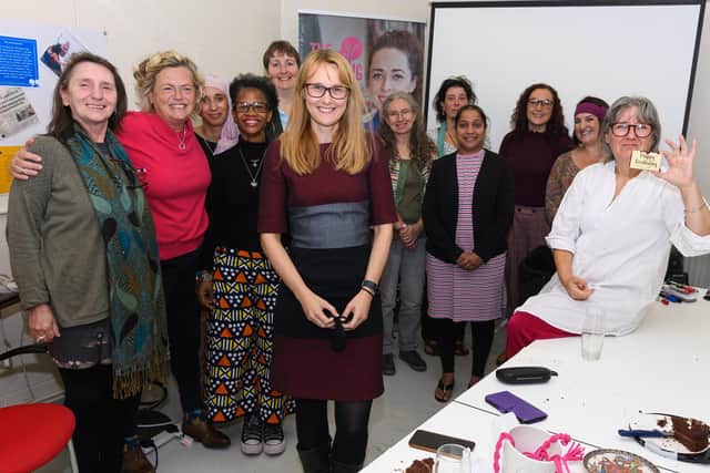 Cat Smith MP (centre) with members of The Growing Club CIC who marked their fifth birthday with a celebration for local women in business.
