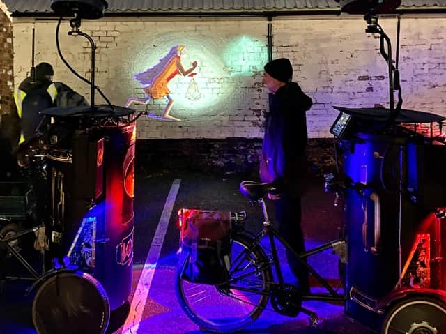 Explore Lancaster's Mill Race following Sound Intervention's Projector bikes.
