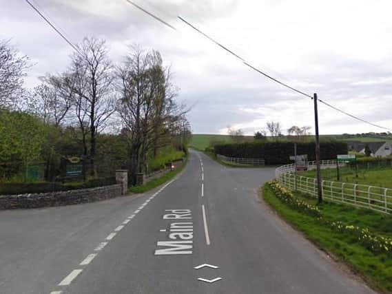 Main Road was closed in both directions near to Hawthorns Caravan Park. Photo: Google Street View