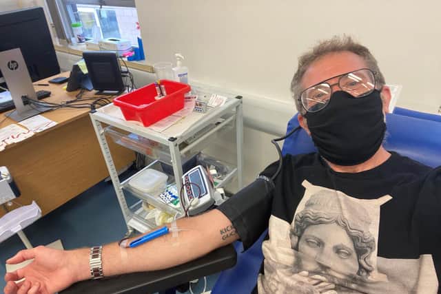 Andrew Leeming, 51,from Cleveleys, is a regular blood donor at Lancaster Blood Donor Centre