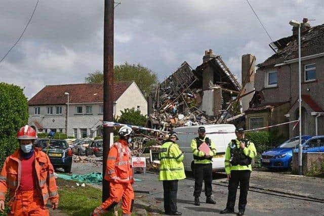 Emergency services were called to the scene in Mallowdale Avenue, Heysham at about 2.40am on Sunday, May 16, where they found two houses collapsed with serious damage to a third property