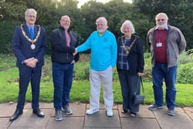 Pictured from left are Coun Mike Greenall (Mayor of Lancaster), Peter Hirst, Colin Walker, Margaret Greenall (Mayoress) and Coun Colin Hartley (chair of licensing committee).